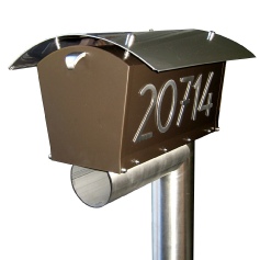 houseArt DaVinci mailbox - dark bronze and bright silver combo
